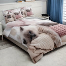 Ljojo 3D Cat Print Duvet Cover Set - All Season Soft Comfort Bedding
