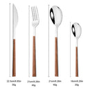 Ljojo 24Pcs Stainless Steel Flatware Set with Imitation Wooden Handle | Western Cutlery Tableware