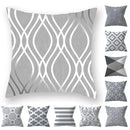 Ljojo 18" Sliver Grey Geometry Striped Pillowcase Home Decor Pillow Cover