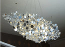 Nordic Modern Stainless Steel Chrome Leaf LED Chandelier | Living Room & Dining Room Lighting by Ljojo