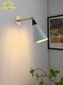 American Retro Medieval Black/Gold Brass Wall Lamp LED E14 Adjustable Swing Arm Sconces Bedside by Ljojo