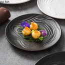 Ljojo Matte Water Ripple Ceramic Plate Steak Pasta Dessert Snack Molecular Cuisine Dish