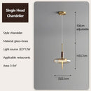 Ljojo Modern LED Brass Walnut Chandelier | Stylish Pendant Lamp for Restaurant Living Room