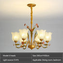 French Romance Flower Chandelier Retro Hanging Light for Home Decor LED Lamp by Ljojo