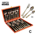 Ljojo 18Pcs Stainless Steel Cutlery Set in Gold Finish with Elegant Matte Handle
