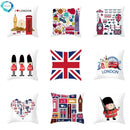 Ljojo London Cushion Cover: British Style Sofa Decor, Home Party Decoration Pillow Case