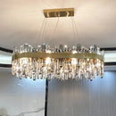Ljojo Crystal Chandelier Modern Minimalist Living Pendant Light Luxe Kitchen Island Fixture