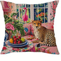 Ljojo Leopard Flower Flamingo Pillowcase Set