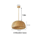 GEW Classic HandWoven Bamboo Lantern Pendant Lamp by Ljojo - Natural Rattan Wicker Chandelier Lighting.