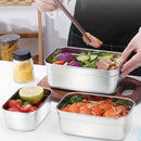 Ljojo 304 Stainless Steel Lunch Box with Sealed Lid - Square Fresh-keeping & Frozen Storage Box