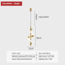 Ljojo LED Pendant Light: Modern Bedroom Hanging Lamp Fixture - Gold Black