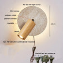 Ljojo LED Wall Light: Modern Nordic Yellow Travertine Glass Bedside Lamp