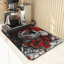 Halloween Skull Absorbent Mat by Ljojo: Antiskid & Quick Dry Kitchen/Bathroom Pad