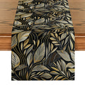 Ljojo Metallic Texture Floral Branches Table Runner for Dining & Dresser Decor