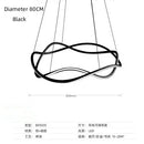 Ljojo Line Art LED Chandelier Modern Designer 3D Curved Pendant Lamp for Home Decor