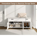 Ljojo™ Shoe Storage Bench with Lift Top, Cushioned Seat, Adjustable Shelf