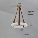 LED Alabaster Resin Ring Leather Belt Chandelier - Modern European Ljojo Lighting for Living Dining Room