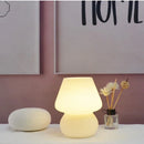 Glass LED Desk Light Mushroom Table Lamp Ljojo Korean Style Striped Bedside Lamp