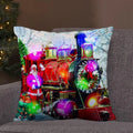 Ljojo LED Retro Santa Christmas Lights Pillowcase Home Decor 45x45