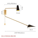 Industrial Copper Swing Arm Wall Lamp Double Head LED E27 Gold/Black/White by Ljojo