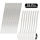 Ljojo 16-Piece Rainbow Stainless Steel Tableware Set with Dinner Spoons, Chopsticks, and Cutlery