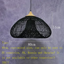 Wabi-sabi Rattan Pendant Chandelier - Japanese Style Bamboo Lighting for Living Room - Ljojo