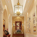 American Country Hanging Lamp Bronze Glass Chandeliers by Ljojo for Living Dinner Room Corridor