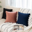 Black Tassel Pillowcases by Ljojo - Velvet Holiday Home Decoration Gift
