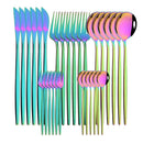30-Piece Pink Silver Stainless Steel Dinnerware Set by Ljojo