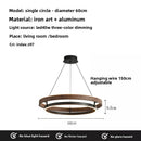 Italian Designer LED Ceiling Chandelier Lamp for Dinning Living Room - Walnut Metal Pendant Light
