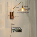 Ljojo LED Glass Copper Wall Sconce Modern Stair Light Fixtures for Home Decor