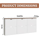Ljojo™ Shoe Storage Cabinet with 6 Adjustable Drawers, Handleless Design - White
