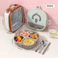 Ljojo 304 Stainless Steel Divided Lunch Box with Cutlery & Leakproof Design