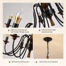 American Retro Candle Chandelier Living Room Solid Wood Iorn Pendant Light by Ljojo