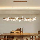 Ljojo LED Wood Chandelier: Elegant Ceiling Lamp for Home or Restaurant