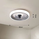 Ljojo 50CM Ceiling Fans Light: Bedroom Living Room Silent Fans Lighting Low Floor Fan Lamp