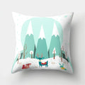 Fox and Bird Polyester Pillowcase by Ljojo: Cartoon Landscape Cushion Cover for Sofa