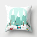 Fox and Bird Polyester Pillowcase by Ljojo: Cartoon Landscape Cushion Cover for Sofa
