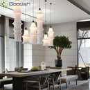 Modern Nordic Silk Long Bone LED Pendant Lights for Home Restaurant Chandelier by Ljojo