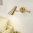 Ljojo Long Arm Wall Lamp in Black Gold - Ideal for Bedroom, Study, Living Room