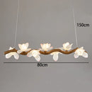 Ljojo LED Wood Chandelier: Elegant Ceiling Lamp for Home or Restaurant