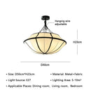 French Medieval Retro Drum Shape Pendant Lights Fabric Chandeliers by Ljojo - Elegant Living Room Lighting