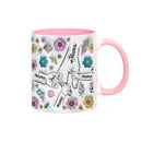 3D Effect Flowers Cup Holding Hands Personalized Name Mug for Children, Mother's Day Gift