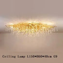 Ljojo Luxury Crystal Chandelier with Golden Base & Water Drop Decorations