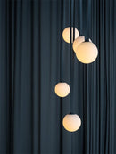 Ljojo Art Deco Dimmable Led Chandelier Lighting Orange Black Glass Bubble Suspension Lamp