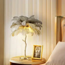 Modern Ostrich Feather Gold LED Floor Lamp by Ljojo - Luxe Living Room & Bedroom Lighting
