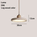 Yellow Travertine Pendant Light Stone Wood Hanging Light for Kitchen Island by Ljojo