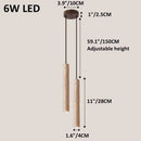 Ljojo LED Pendant Lamp Modern Wood Ceiling Chandelier Japan Style Travertine Lighting
