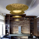 Ljojo American Circular Villa Metal LED Pendant Light Luxury Vintage Chandelier