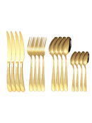 Ljojo 16-Piece Stainless Steel Cutlery Set - Knife Fork Spoon